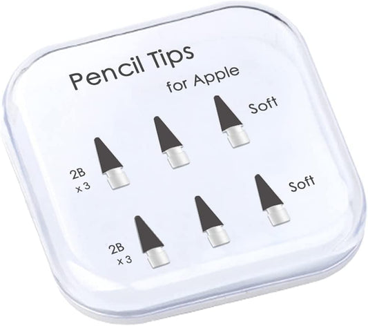 Peilinc 2B Double Soft Pencil Tips - for Apple Pencil 1St Gen & 2Nd Generation Ipad Pen Nibs & Crayon Pencil Tip (Black)  Peilinc   