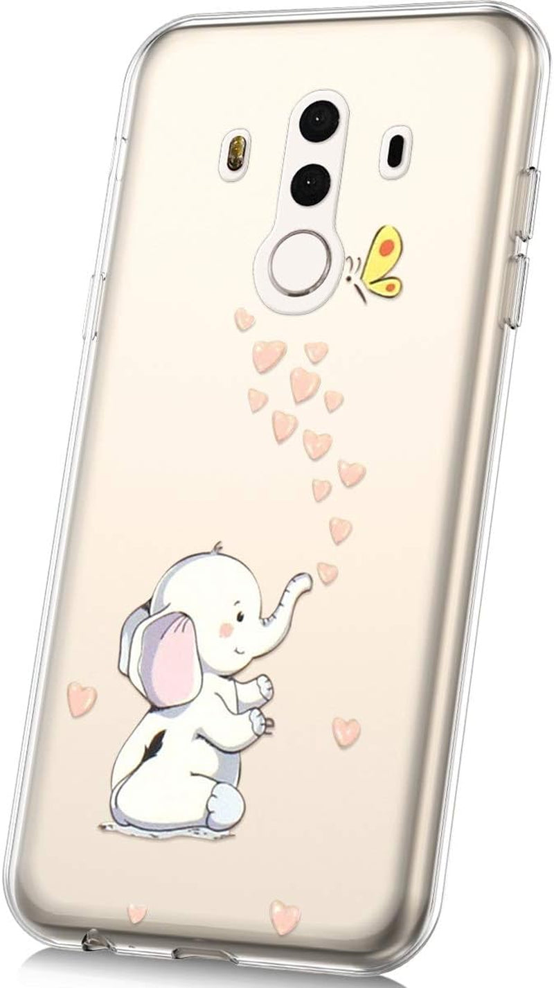 PHEZEN Case for Huawei Mate 10 Pro Case,Cute Art Design Soft Flexible Crystal Clear TPU Silicone Rubber Case Ultra Thin Transparent TPU Bumper Cover Phone Case for Huawei Mate 10 Pro,Blue Dreamcatcher  PHEZEN Heart Elephant  