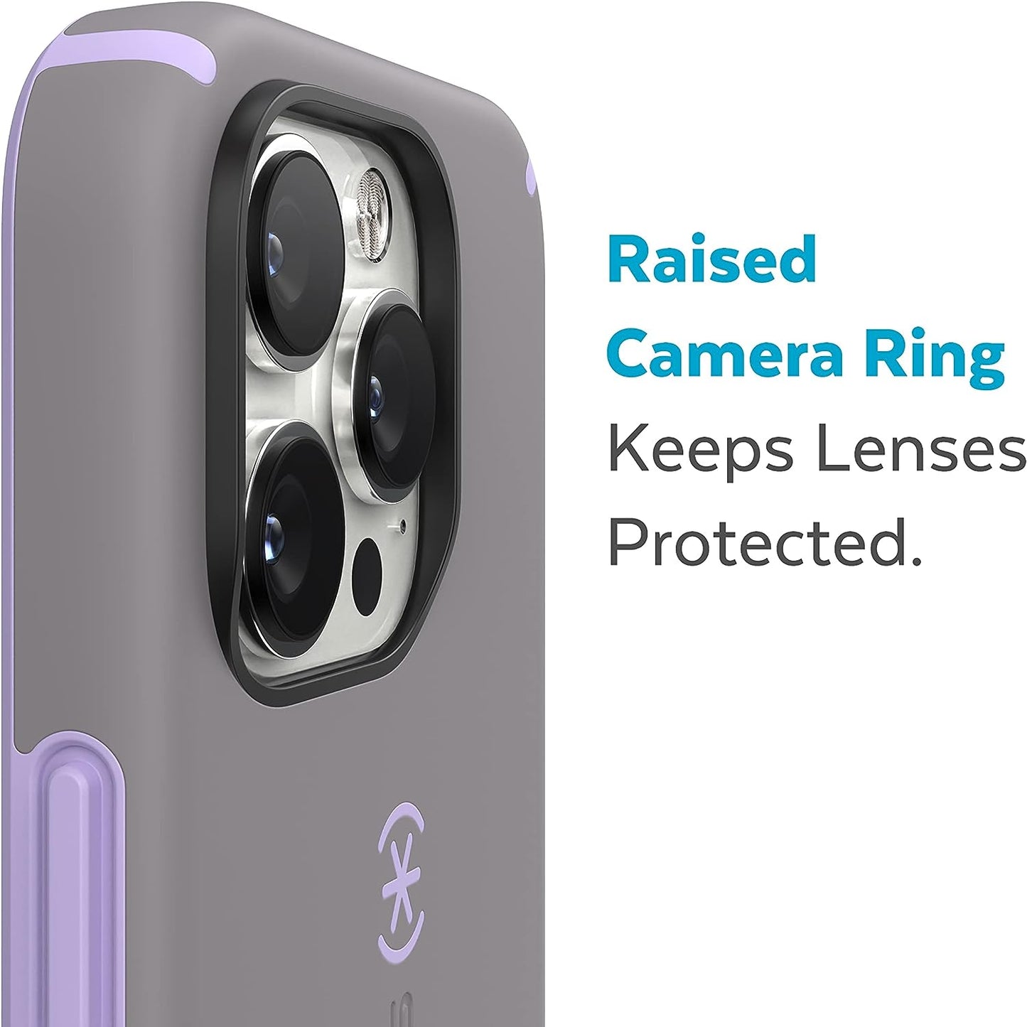 Speck for Iphone 14 Pro Max Case - Drop Protection, Scratch Resistant, Built for Magsafe with Soft Touch Coating - 6.7" Iphone 14, Dual Layer Case -Cloudy Grey/Spring Purple Candyshell Pro  Speck Products   