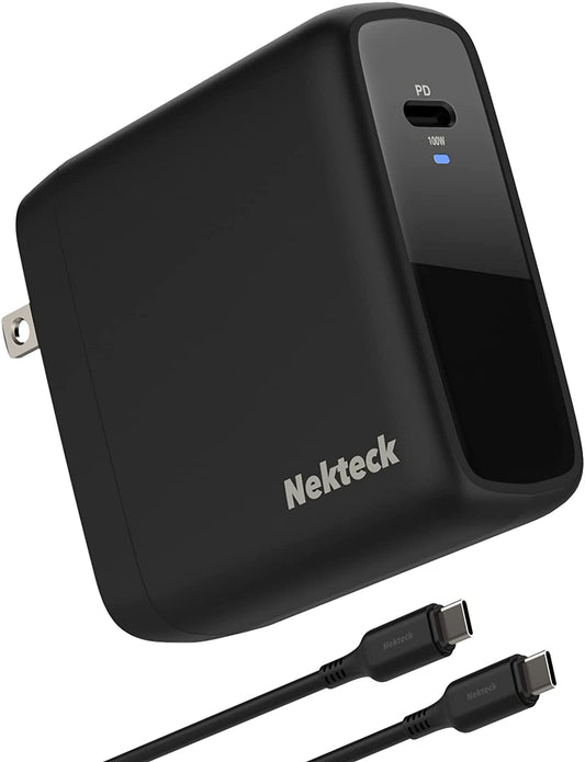 Nekteck 100W USB C Charger [Gan Tech & USB-IF Certified], PD 3.0 Adapter with Foldable Plug, Fast Wall Charger Compatible with Macbook Air/Pro, Ipad Air/Pro, Iphone and More (Support Magsafe 3).  Nekteck   