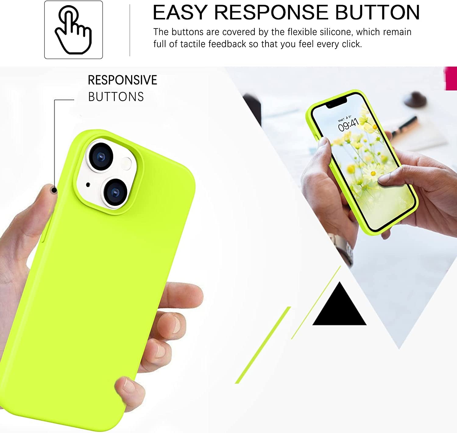 BENTOBEN Compatible with Iphone 14 Case, Liquid Silicone Gel Rubber Bumper Microfiber Lining Hard Back Shockproof Protective Phone Cover for Iphone 14 6.1",Hot Green  BENTOBEN   