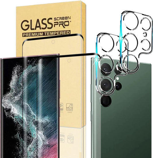 [2+2 Pack] for Samsung Galaxy S23 Ultra 5G Screen Protector Tempered Glass Camera Lens Protector,Touch Sensitive,Fingerprint Support,9H Hardenss(6.8")…  ScandiTech   