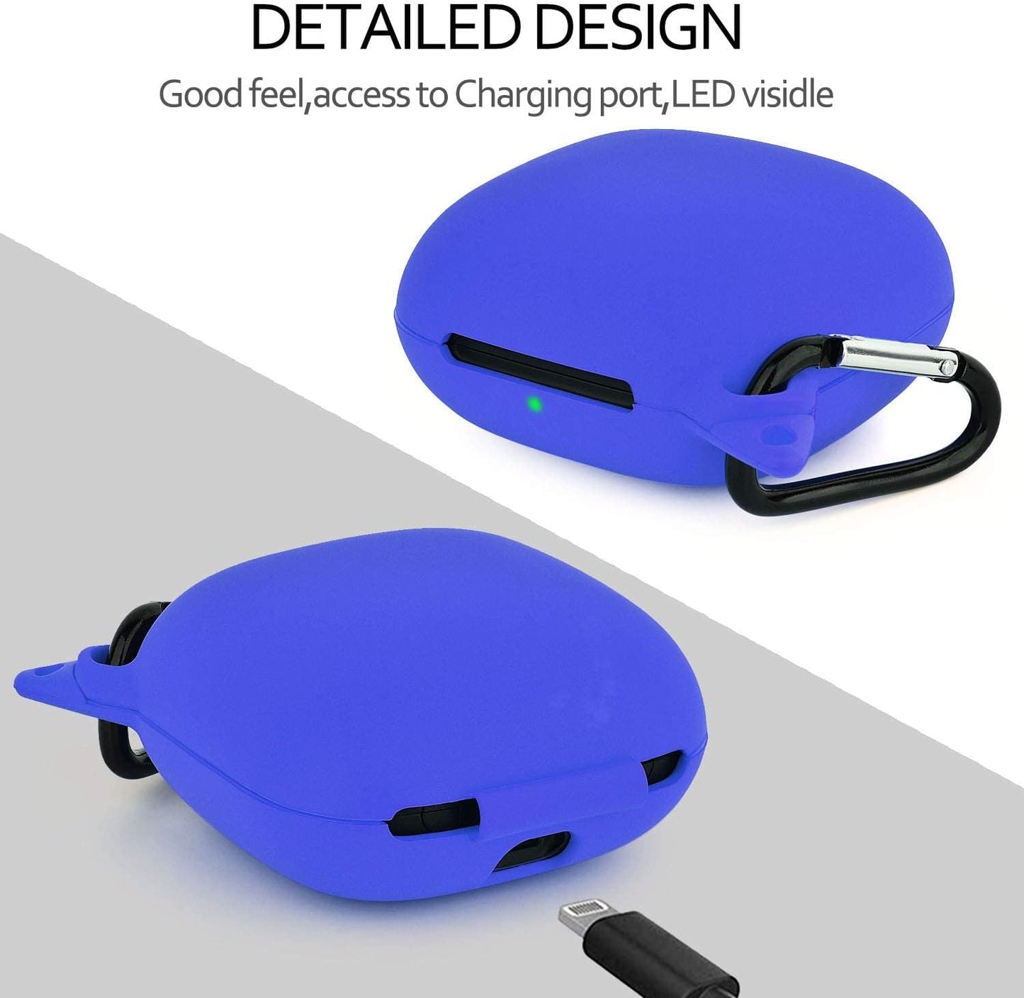 TOROTOP Case Compatible for Powerbeats Pro Case Cover,Anti-Lost & Shockproof Easy Carrying Silicone Case Accessories with Keychain and Soft Portable Storage Travel Carrying Case(Navy Blue)  TOROTOP   