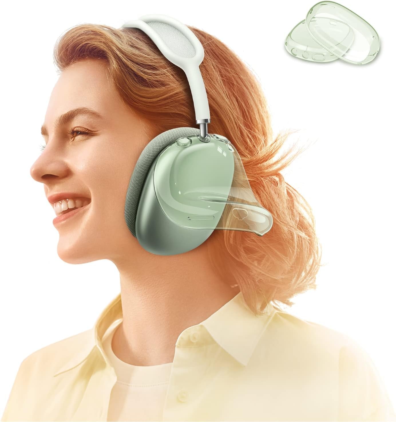 Clear Case for Airpods Max Case Cover, AIRSPO Clear Soft TPU Anti-Scratch Protective Case Cover for Airpods Max Headphones,Transparent Airpods Max Cover (Blue)  AIRSPO Clear Green  