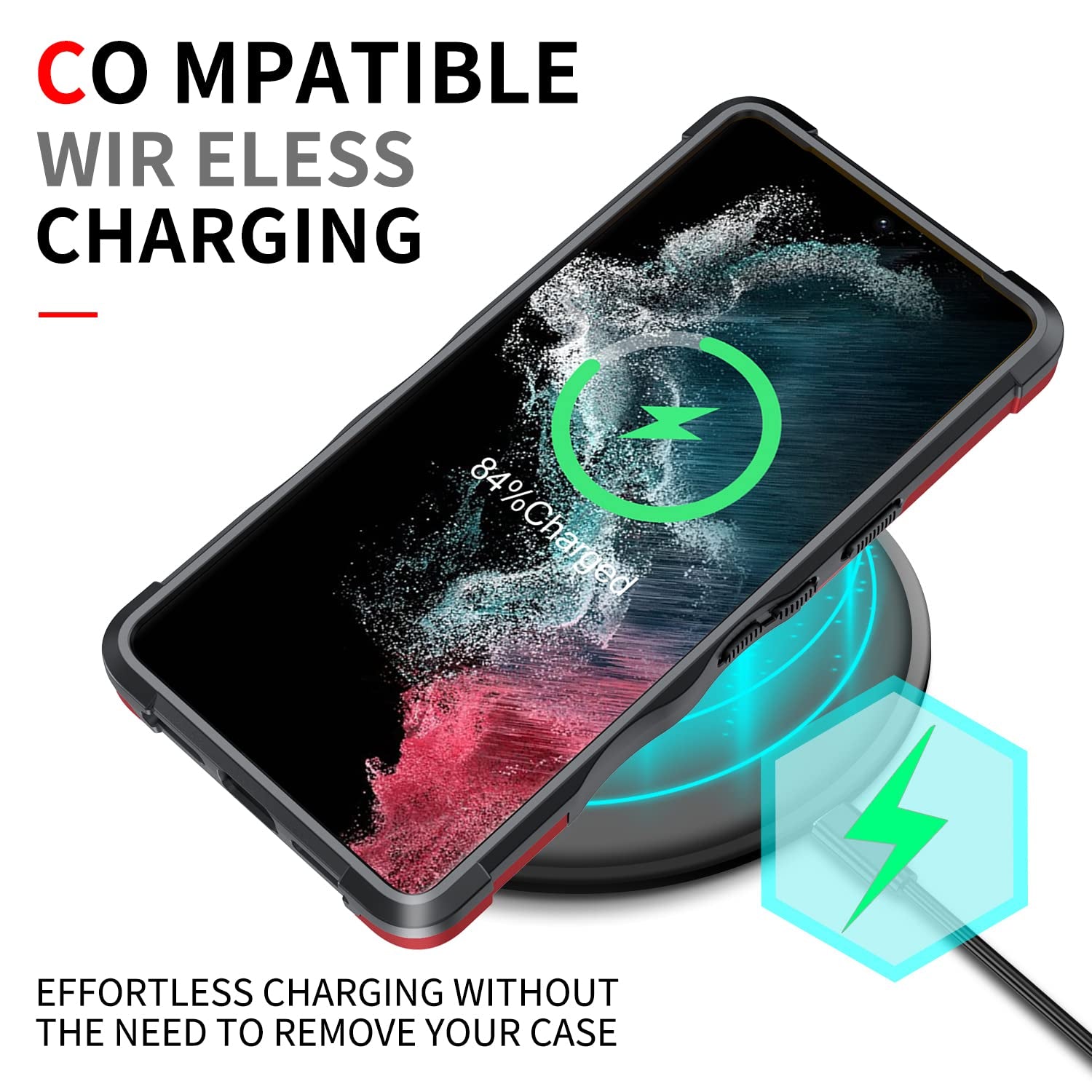 ACFDTYX Compatible with Samsung Galaxy S22 Ultra Case, Military Grade Shockproof Heavy Duty Protective Phone Case，Sleek Premium Touch，Non-Slip Soft for Galaxy S22 Ultra, Black  ACFDTYX   