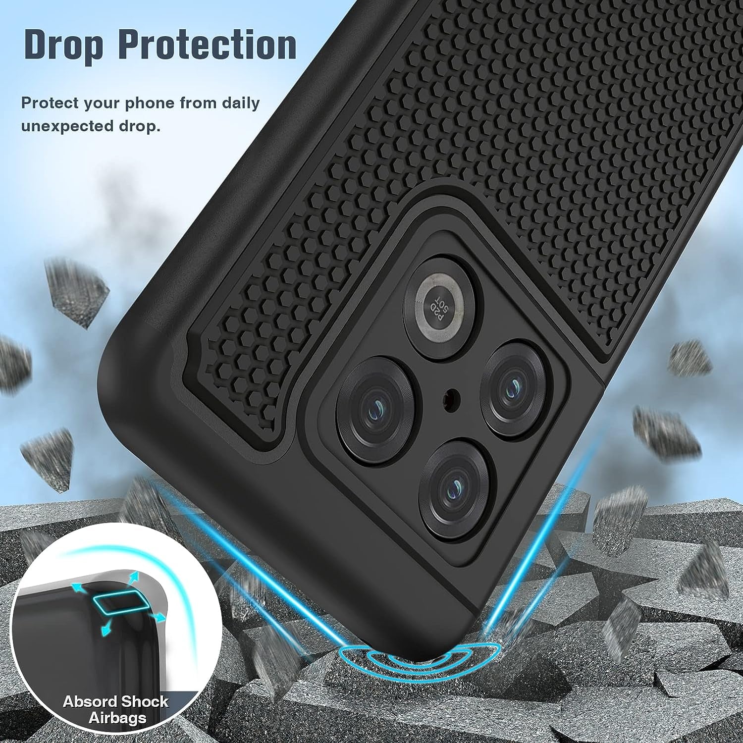 BNIUT for Oneplus 10 Pro Case Shockproof: Dual Layer Protective Heavy Duty Cell Phone Cover Rugged with Non Slip Textured Back - Military Protection Bumper Tough - 6.7Inch (Matte Black)  binghexin   