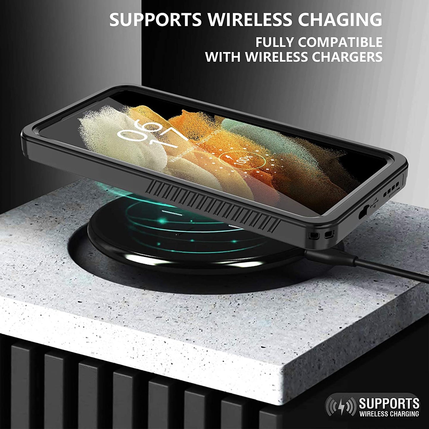 Oterkin for Samsung Galaxy S21 Waterproof Case with Built-In Screen Protector Dustproof Shockproof 360 Full Body Underwater Case for Samsung S21 5G 6.2Inch (2021) Black  Oterkin   