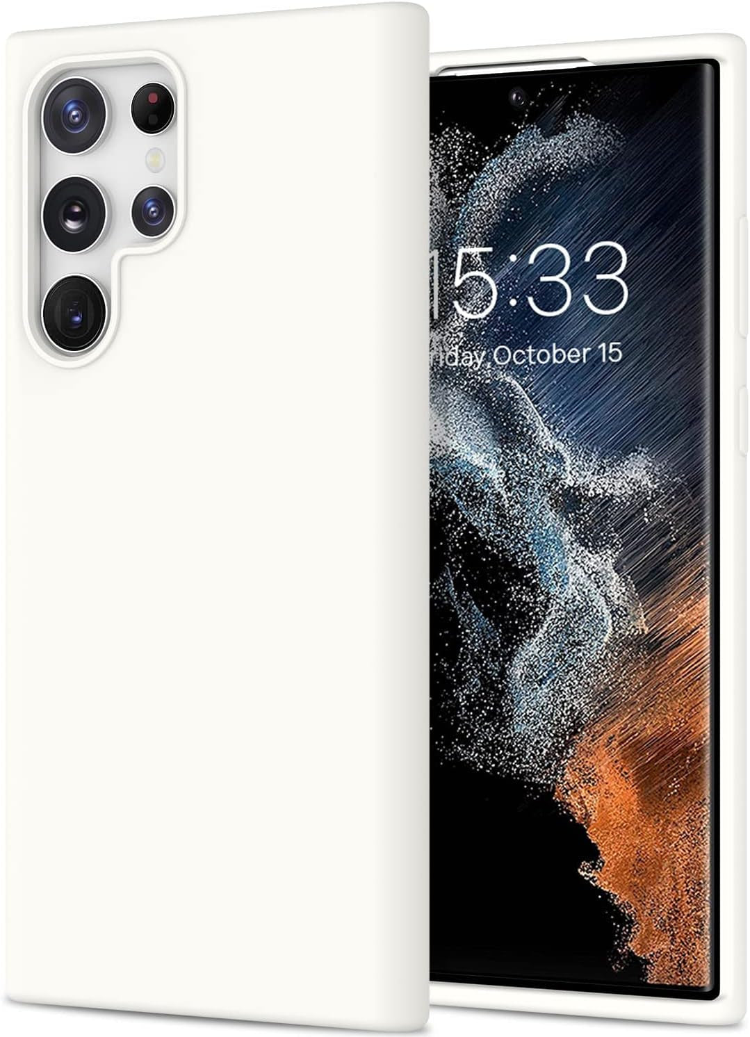 DEENAKIN for Samsung Galaxy S22 Ultra Case Silicone,Silky Smooth Flexible Gel Rubber Bumper Cover with Soft Microfiber Lining Slim Fit Protective Phone Case for Samsung Galaxy S22 Ultra Bright Yellow  DEENAKIN White Samsung Galaxy S22 Ultra 