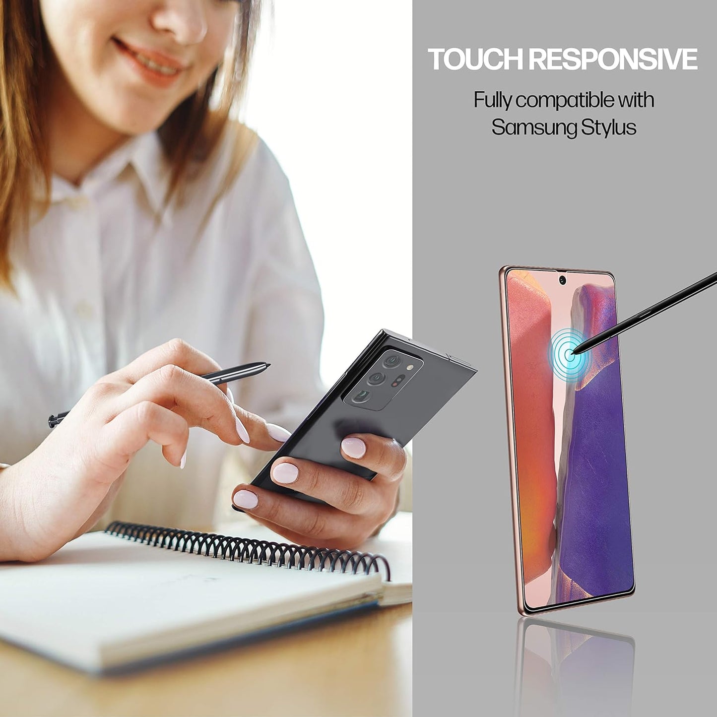 Power Theory Designed for Samsung Galaxy Note 20 Screen Protector [Not Glass], Easy Install Kit, Case Friendly, Full Cover, Flexible Film anti Scratch, 2 Pack  Power Theory   