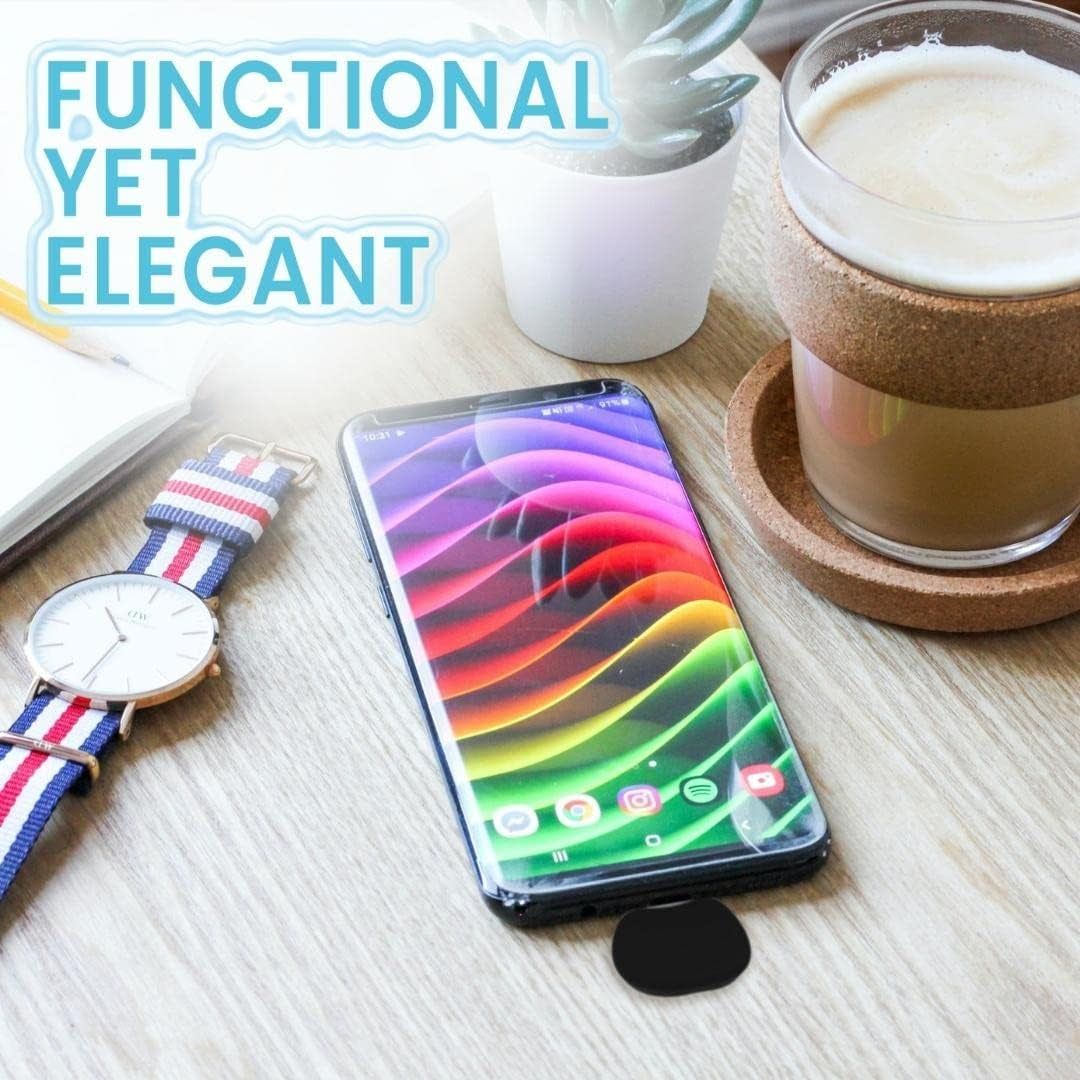 TLTD Premium Phone Grip Holder with 360°Rotation Pop Out Silicone Cushion Finger Grip for Iphone Samsung Smartphones with Secure Stick to Phone & Case Comfortable than Ring & Collapsible Strap (Black)  TLTD   