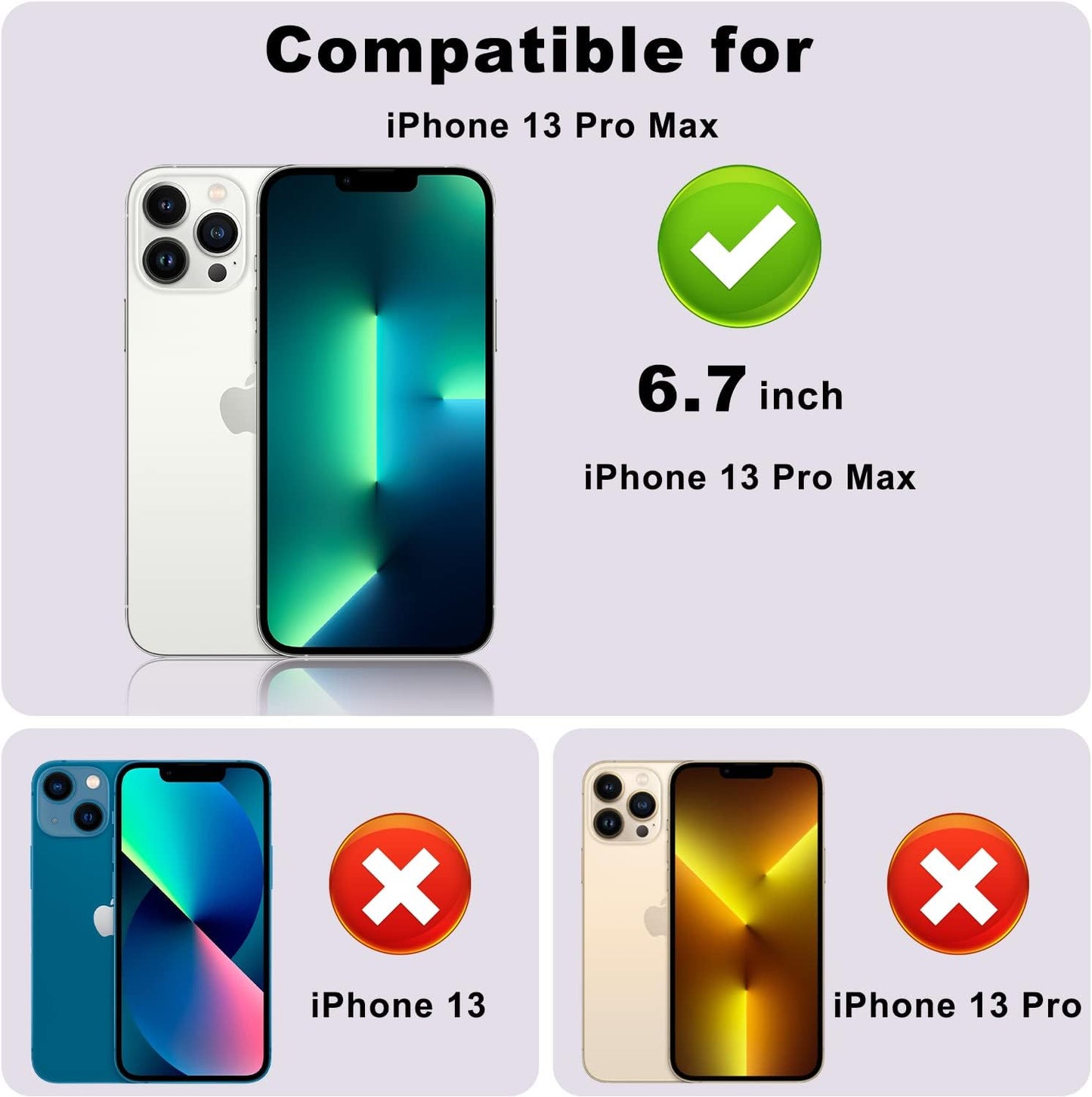 Fotbor [3+3 Pack] Iphone 13 Pro Max Privacy Screen Protector with Camera Lens Protector, anti Spy Private Full Coverage Bubble Free 9H Hardness Tempered Glass Film 6.7 Inch with Easy Installation Kit (Black)  Fotbor   