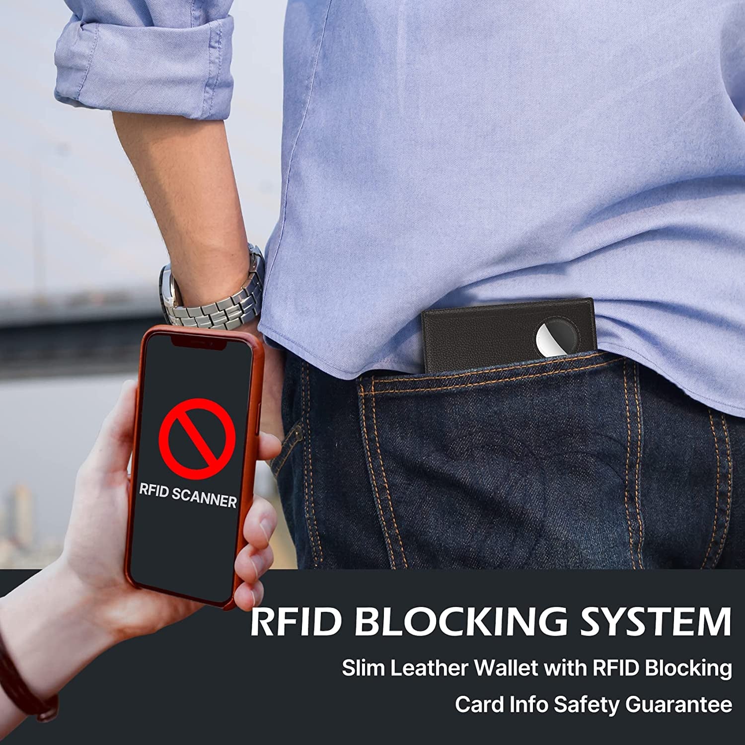 Men'S Leather Wallet with Stealth Pocket for Airtag | Top Grain Leather | Bifold | RFID Blocking | 8-16 Card Capacity | Bill Divider | ID Window | Hidden Pocket Compatible with Apple Air Tag (Black)  typecase   