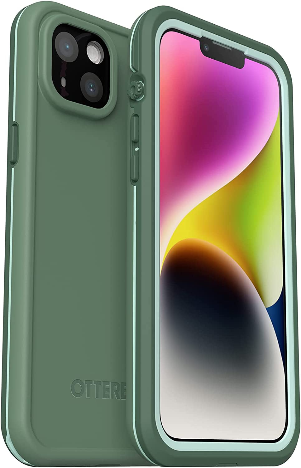 Otterbox FRĒ Series Waterproof Case with Magsafe (Designed by Lifeproof) for Iphone 14 - Dauntless (Green)  OtterBox Green OtterBox FRE SERIES 
