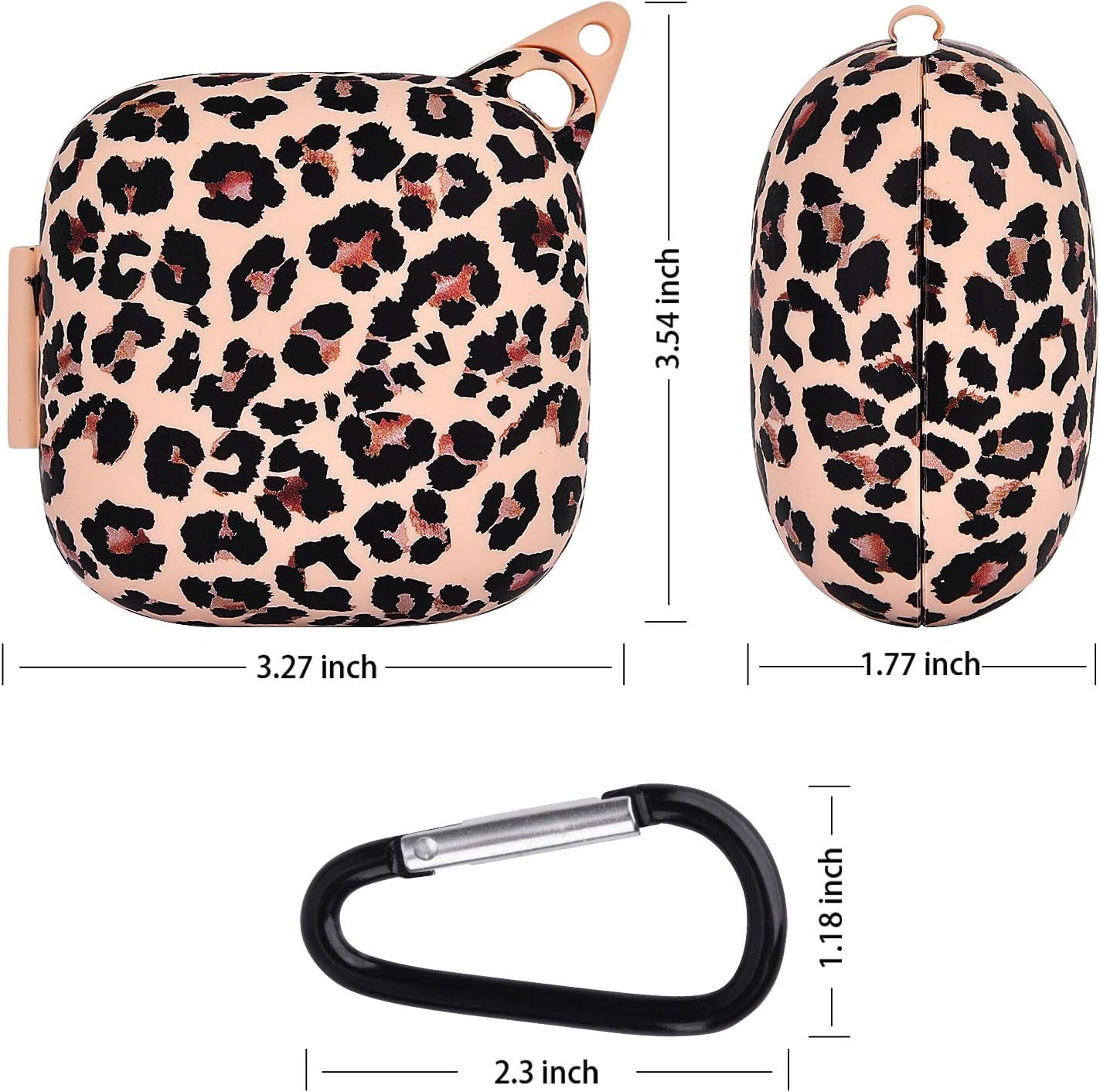 AIRSPO Silicone Case Cover for Powerbeats Pro Anti-Lost & Shockproof Easy Carrying Protective Case with Keychain (Leopard Print)  AIRSPO   