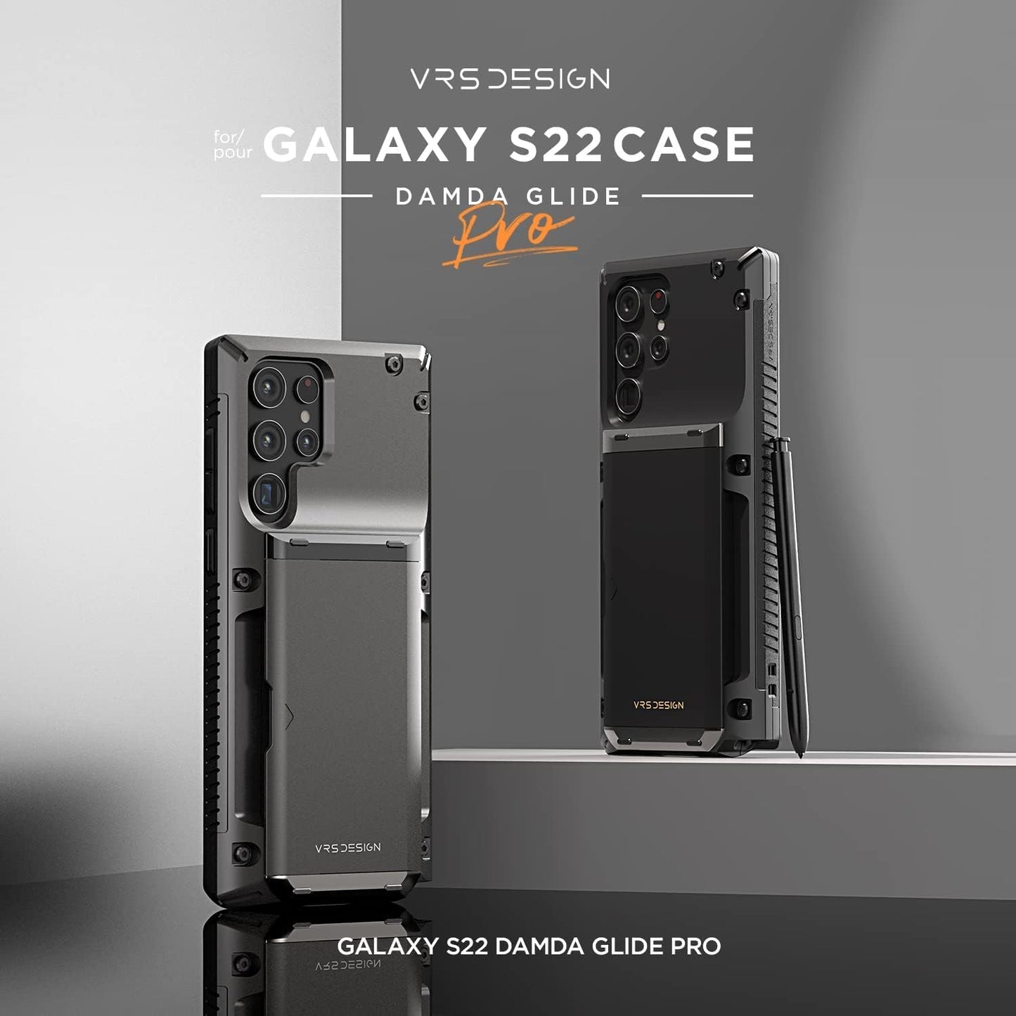 VRS DESIGN Damda Glide Pro Phone Case for Galaxy S22 Ultra, Sturdy Semi Auto Wallet [4 Cards] for Galaxy S22 Ultra (2022)  VRS DESIGN   