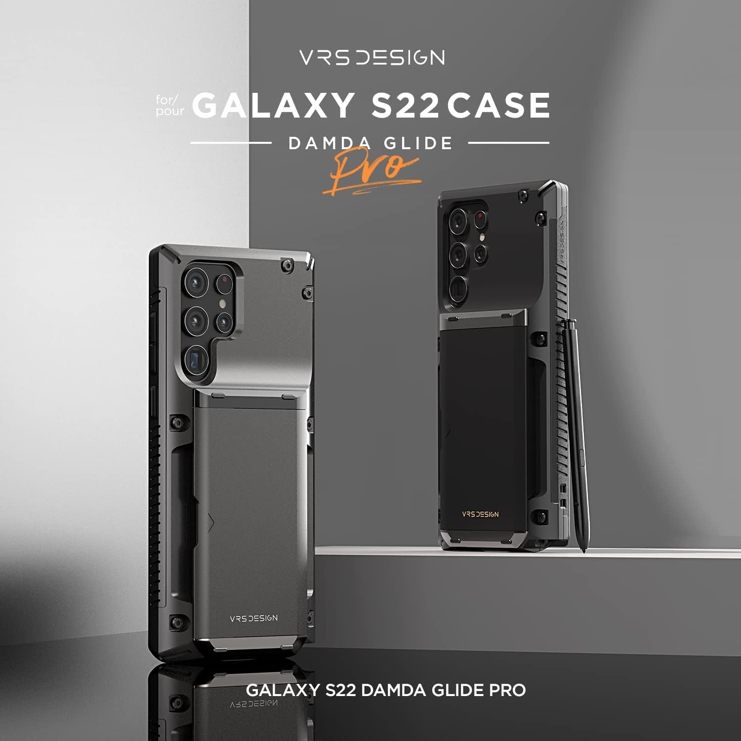 VRS DESIGN Damda Glide Pro Phone Case for Galaxy S22 Ultra, Sturdy Semi Auto Wallet [4 Cards] for Galaxy S22 Ultra (2022)  VRS DESIGN   