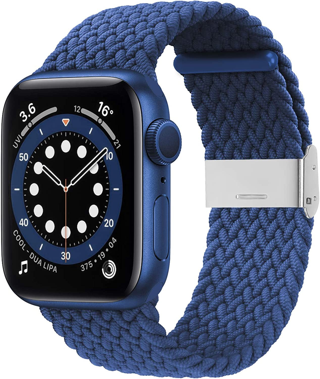 Bagoplus Compatible with Apple Watch Iwatch Bands 49Mm 38Mm 40Mm 41Mm 42Mm 44Mm 45Mm Women Men, Adjustable Braided Solo Loop Stretchable Elastics Sport for Iwatch Series 8/7/6/Se/5/4/3/2/1/Ultra  Bagoplus Blue 42mm/44mm/45mm/49mm - 5.5"-8.5" 