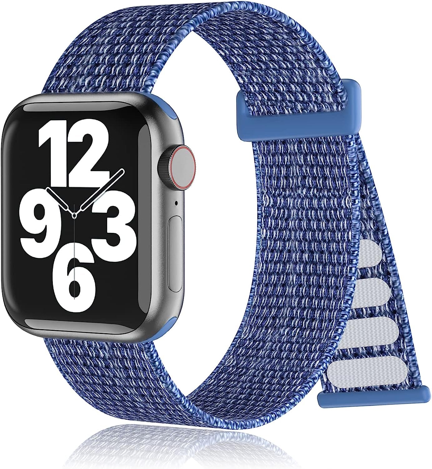 Nylon Sport Loop Bands Compatible with Apple Watch Band for Women Men, Stretchy Elastic Braided Replacement Straps for Iwatch Series 6 7 5 4 3 2 1 SE  N-Hocezyg Cape Blue 42mm/44mm/45mm 