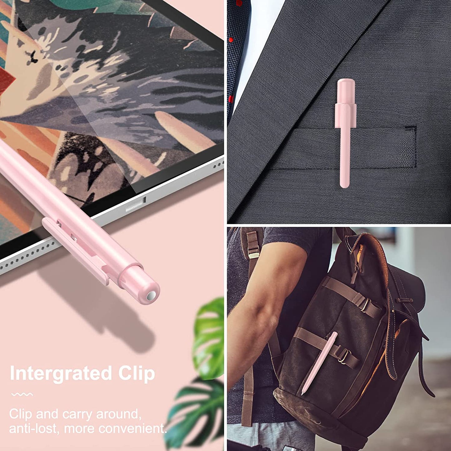 Moko Holder Case Compatible with Apple Pencil 2Nd Generation, Retractable Protective Pen Cover with Sturdy Clip for Ipad Mini 6 2021/ Ipad Air 5Th/4Th Gen/Ipad Pro 11 /Pro 12.9 2021/2020,Light Pink  MoKo   