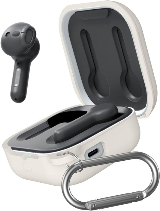 Alquar for All-New Echo Buds(2023 Release) Case Cover, Soft Silicone Protective Scratch Shock Resistant Cover ONLY Compatible with All-New Echo Buds Charging Case with Carabiner(Apricot)  Alquar   