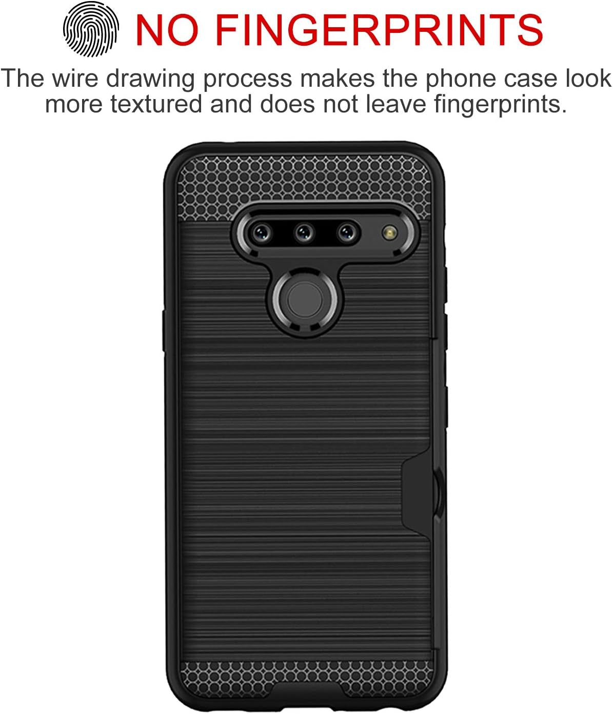 Case for LG G8, Thinq Case with Card Slot Holder, Shock Absorption Case Protective Cover for LG G8 (Black)  jia   