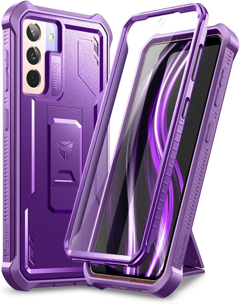 Dexnor for Samsung Galaxy S21+ plus Case, [Built in Screen Protector and Kickstand] Heavy Duty Military Grade Protection Shockproof Protective Cover for Samsung Galaxy S21 plus 5G, 6.7 Inch Purple  Dexnor   