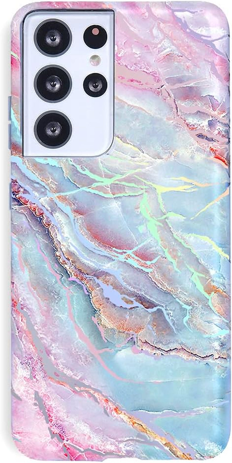 Velvet Caviar Compatible with Samsung Galaxy S21 Ultra Case [8Ft Drop Tested] W/Microfiber Lining - Cute Protective Phone Cases (Geometric Marble)  Velvet Caviar Holographic Moonstone  