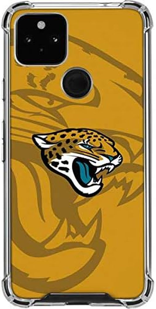 Skinit Clear Phone Case Compatible with Google Pixel 4A 5G - Officially Licensed NFL Jacksonville Jaguars Double Vision Design  Skinit   