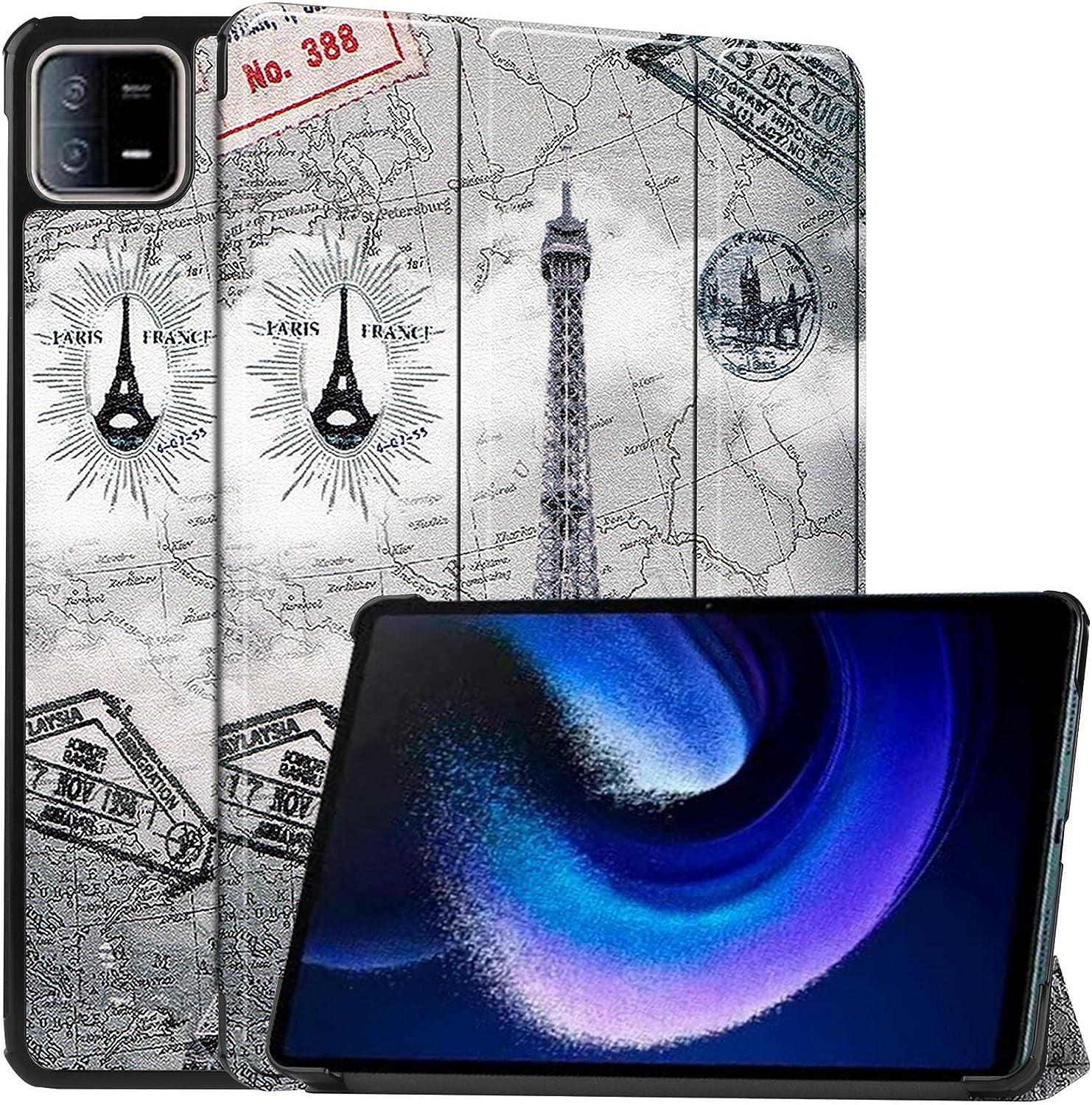 Dwaybox Case for Xiaomi Pad 6/Xiaomi Pad 6 Pro 2023 11.0 Inch, Folio Slim Lightweight Hard Shell Smart Protective Cover with Multi-Angle Stand -Dark Blue  DWaybox Tower Xiaomi Pad 6 11.0 Inch 