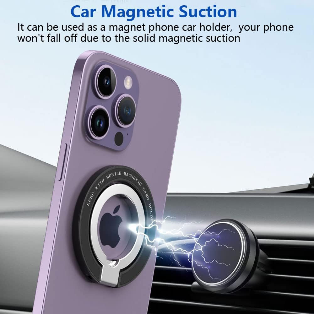 Kinizuxi Dual Ring Phone Ring Holder for Magsafe, Magnetic Finger Phone Ring Stand Holder, Adjustable Magnet Finger Ring Grip Compatible with Iphone 14/13/12 Series  Marrain   