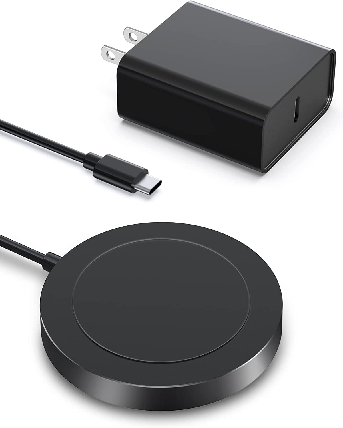Magnetic Wireless Charger - Magnet Charging Pad Compatible with Iphone 14/14 Pro/14 Plus/14 Pro Max/ 13/13 Pro/13 Pro Max/12 Pro Max - Mag-Safe Charger for Airpods 3/2/Pro with USB-C 20W PD Adapter  Shenzhen USV Technology Co.,Ltd Black  