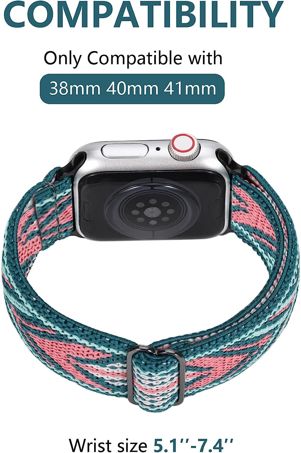 Silutupo Stretchy Bands Compatible with Apple Watch Band 38Mm 40Mm 41Mm for Women - 4 Pack Braided Nylon Watch Band Compatible for Iwatch Series 7 6 5 4 3 2 1 SE  Silutupo   