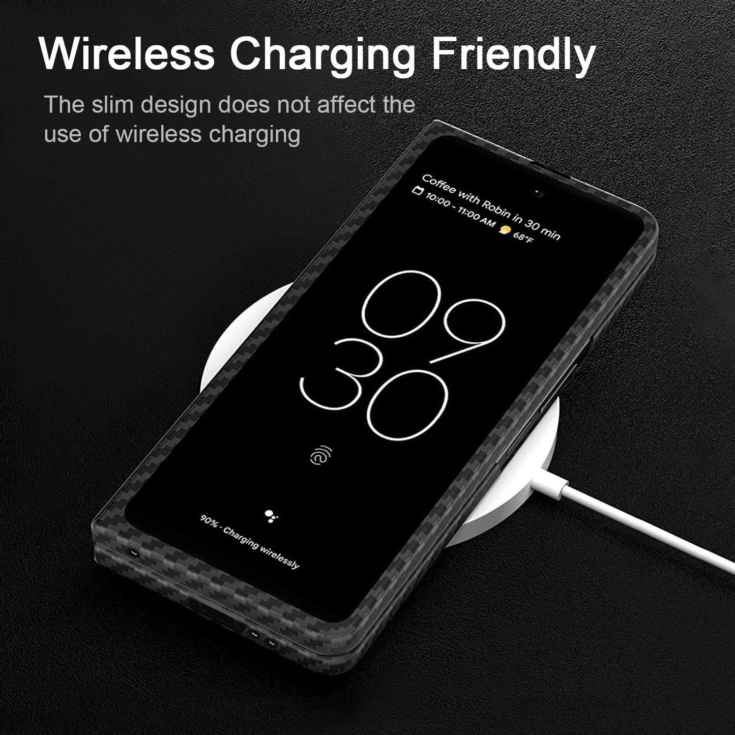 Kaisenkec Slim & Thin Case Compatible with Google Pixel Fold, 100% Carbon Fiber Cover for Pixel Fold 7.6" 5G, Matte Black  kaisenkec   