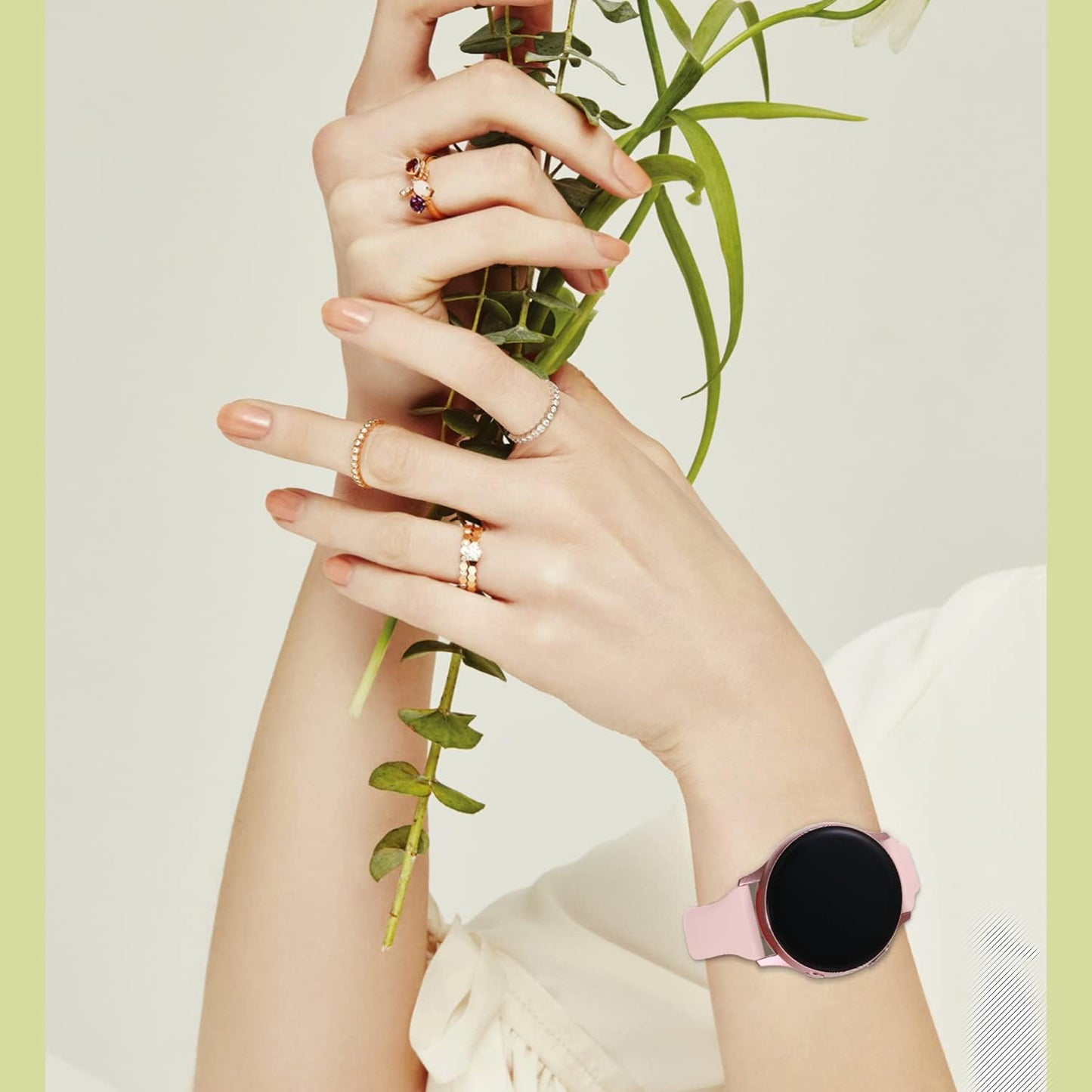 Vcegari (3 Pack) Band Compatible with Samsung Active 2 Watch 40Mm 44Mm, Galaxy Watch 3 41Mm/Galaxy Watch 42Mm/Gear S2 Classic/Gear Sport Bands, 20Mm Slim Silicone Sport Strap for Women Men  Vcegari   