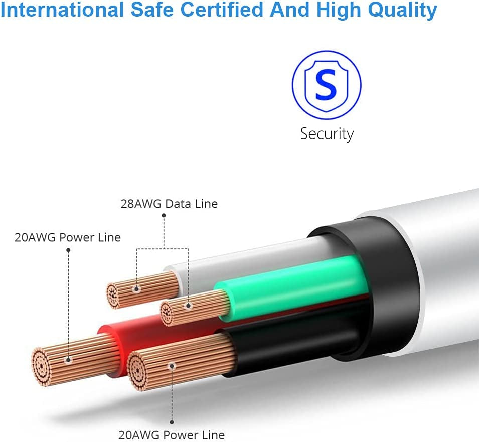 USB Wall Charger, [Apple Mfi Certified] Iphone Charger Lightning Cable 6FT(4PACK) Fast Charging Data Sync Cords Dual Port USB Plug Compatible with Iphone 12/Mini/Pro/Max/11/Pro/Xs/Xr/X/8/7/Plus  Qntry   