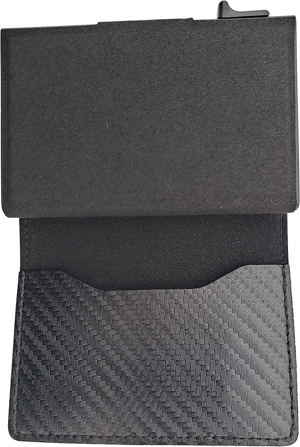 Airtag Wallet Case - Genuine Designer Leather Wallet for Men - 5-6 Pop up Credit Cards Money Holder, RFID Blocking - Slim, Thin, Trifold Wallet Air Tag Holder - Magnetic Close (Carbon Fiber)  Thepricesright4u   