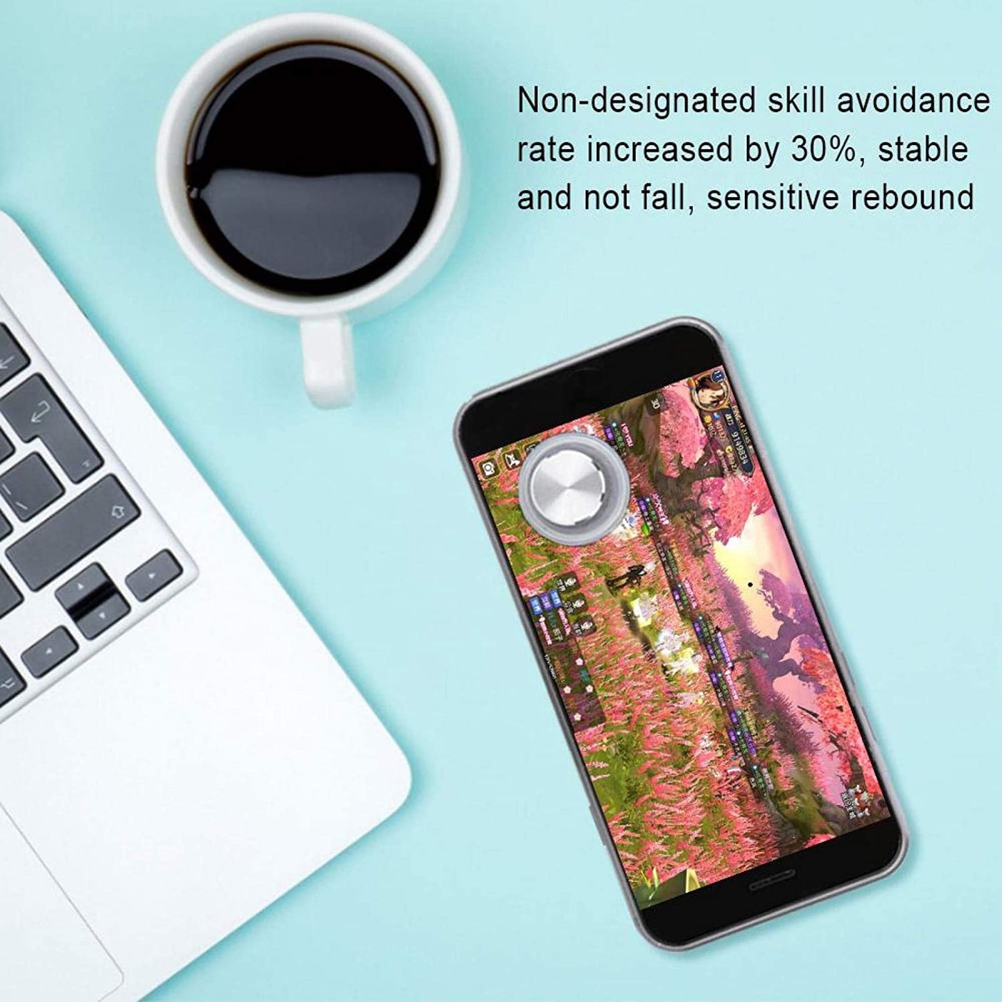 FOLOSAFENAR Transparent Joystick Auxiliary Button Game Auxiliary Button for Gaming Smart Phone Accessories C1 (Silver)  FOLOSAFENAR   