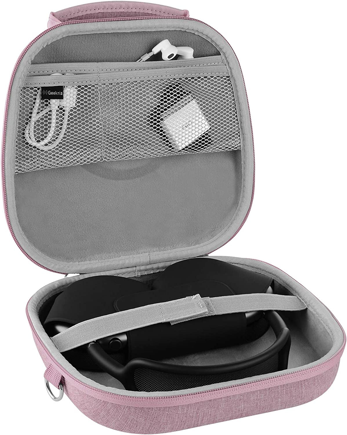 Geekria NOVA Shield Headphones Case, Compatible with Airpod Max Headphones Case, Replacement Hard Shell Travel Carrying Bag with Room for Smart Case and Accessories Storage (Pink)  Geekria   