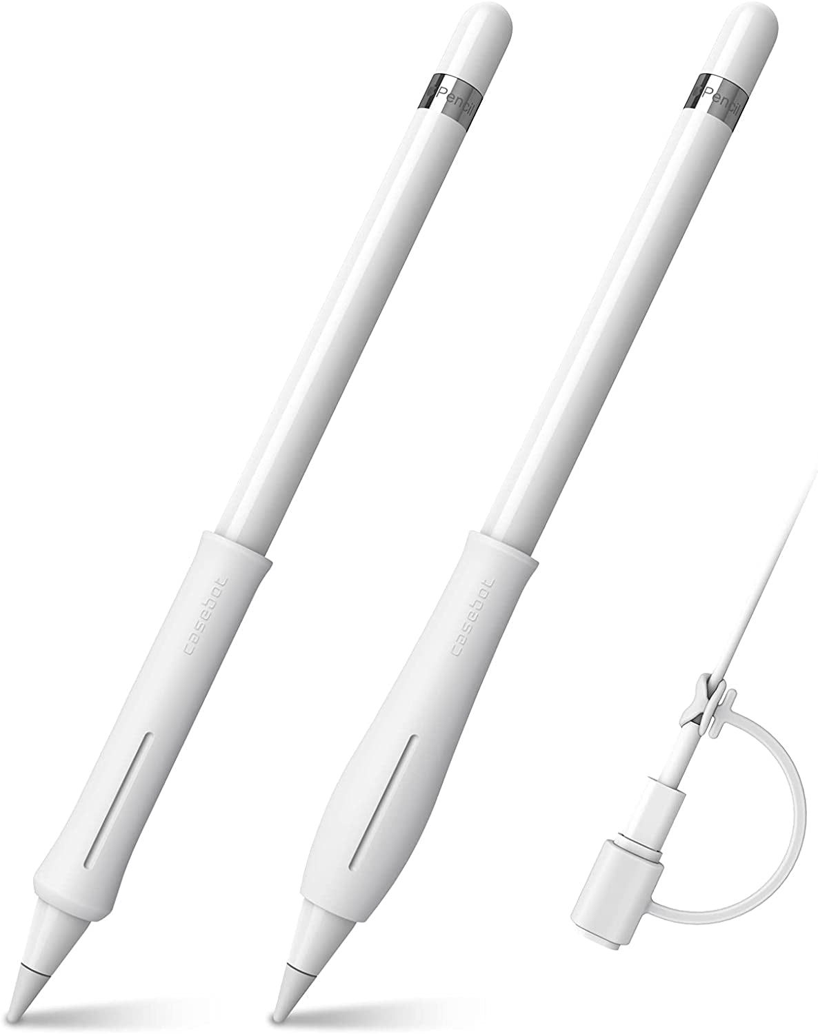 Fintie Silicone Grip Holder for Apple Pencil 1St 2Nd Generation, Protective Skin Sleeve Case Accessories Compatible with Apple Pencil 1 2, Ipad 10.2, Ipad 6Th Gen, Ipad Pro 11/12.9, Black  FINTIE White  