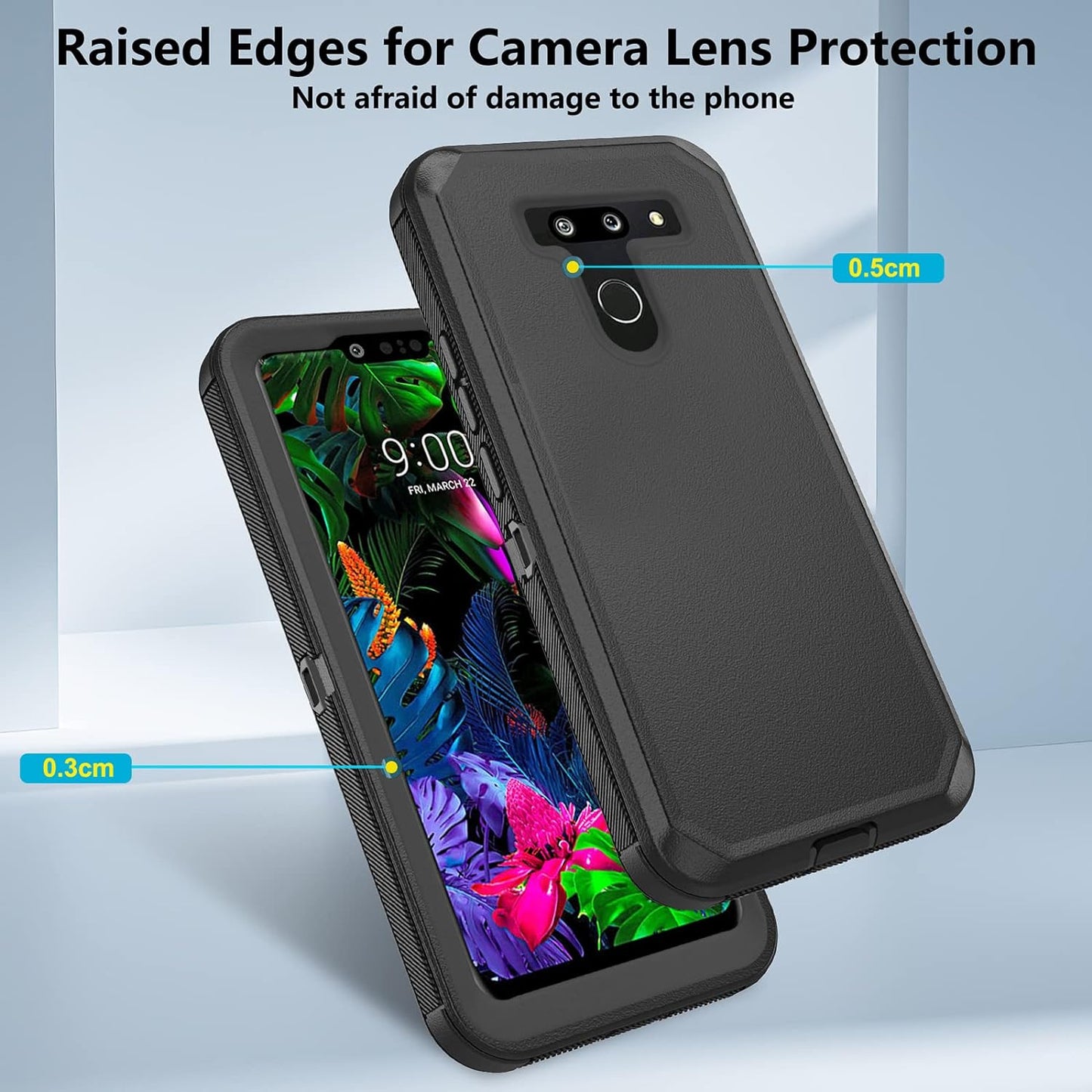 Asuwish Phone Case for LG G8 Thinq Cell Cover Hybrid Rugged Shockproof Hard Protective Drop Proof Full Body Slim Heavy Duty Mobile Accessories LGG8 Thin Q G 8 LG8 G8Thinq Lgg8Thinq 8G Women Black  Asuwish   