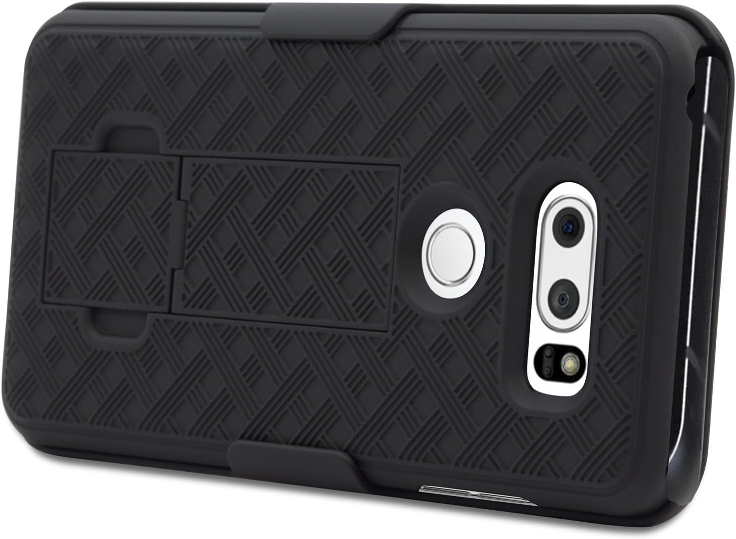 Boxwave Holster Compatible with LG V30 - Dual+ Holster Case, Shell Cover and Belt Clip Holster with Kickstand for LG V30 - Jet Black  BoxWave Corporation   