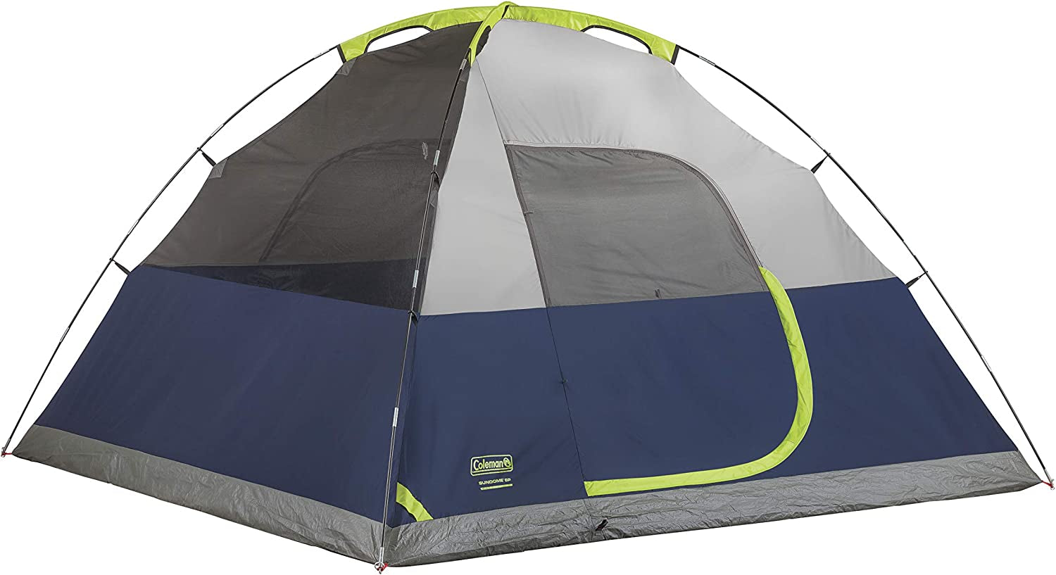 Coleman Sundome Camping Tent, 2/3/4/6 Person Dome Tent with Easy Setup, Included Rainfly and Weathertec Floor to Block Out Water, 2 Windows and 1 Ground Vent for Air Flow with Charging E-Port Flap  The Coleman Company, Inc.   