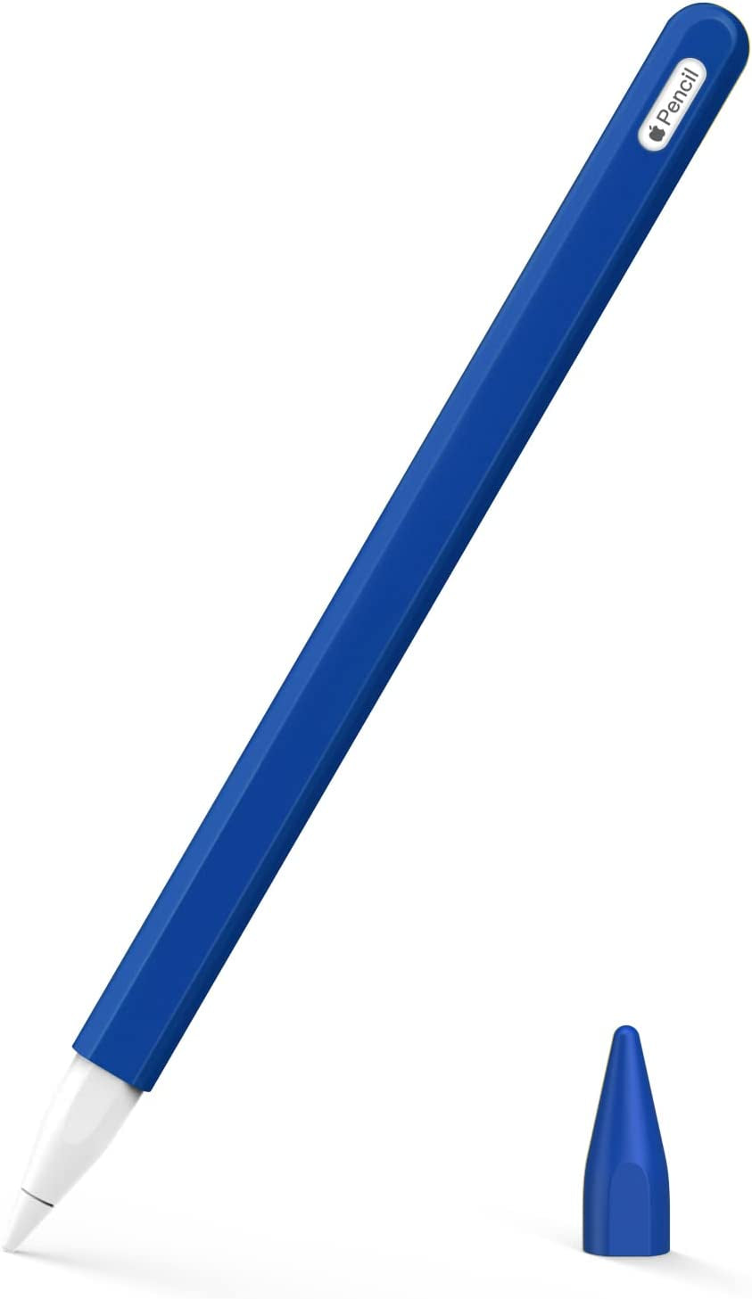 Moko Pencil Case for Apple Pencil 2Nd Gen, [2 Pieces] Silicone Pencil Holder Sleeve and Nib Cover Fit Ipad Mini 6 2021/ Ipad Air 5/4 Gen 2022/2020/ Ipad Pro 11/Pro 12.9 2022/2021/2020 - Soft Pink  MoKo Dark Blue  