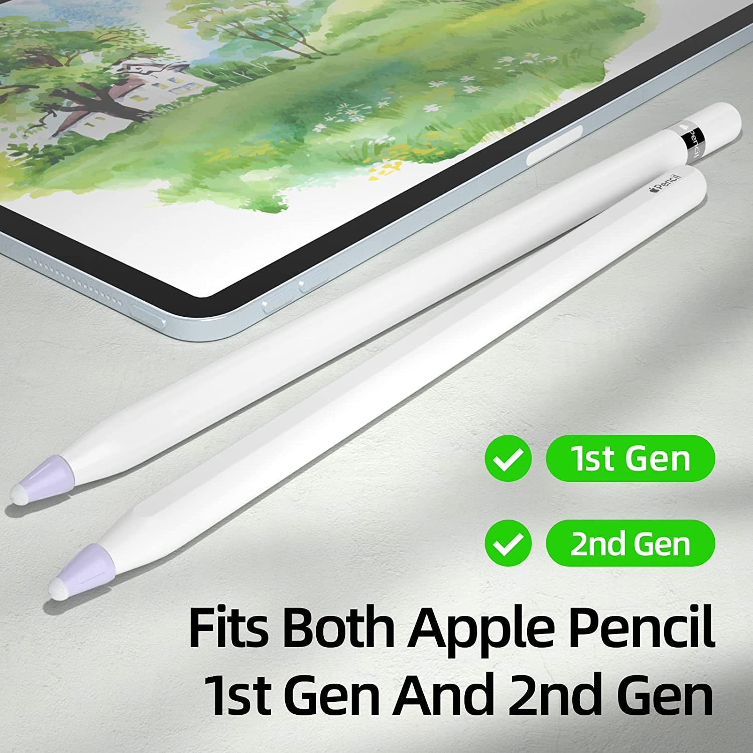 Joosko Compatible with Apple Pencil Tips Cover Case, Silicone Fber Nib Case [10 Pack] , Noiseless Non-Slip Silicone Fiber Nib Cap Case for Apple Pencil 2 Generation /1St Gen. (Lavender Purple)  JOOSKO   