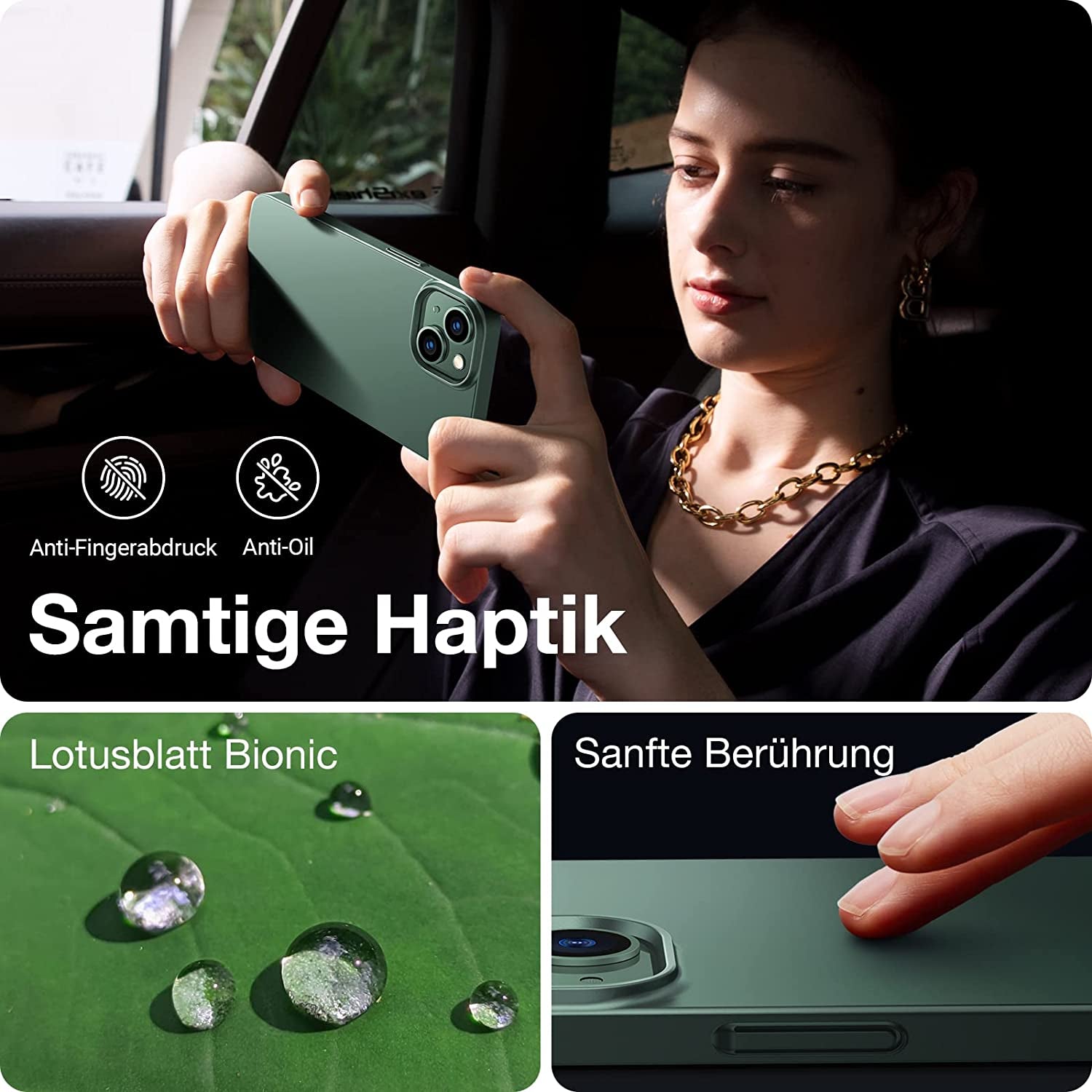 TORRAS Slim Fit for Iphone 14 Case/Iphone 13 Case, Ultra-Thin Sturdy Protective Cover with Anti-Scratch & No Fingerprint Hard Plastic Super Slim Phone Case for Iphone 14/13 Inch, Midnight Green  TORRAS   