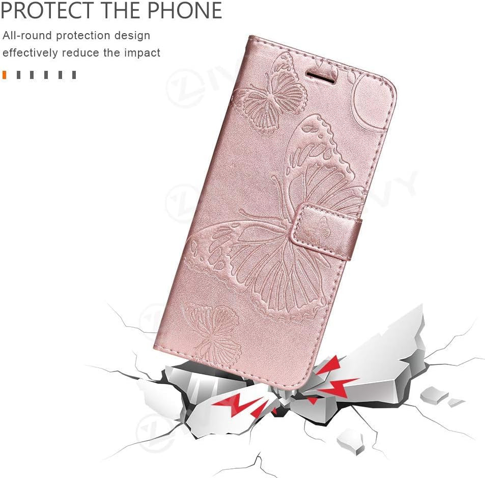 IVY V30 Butterfly Wallet Case for LG V30 - Blue  IVY   