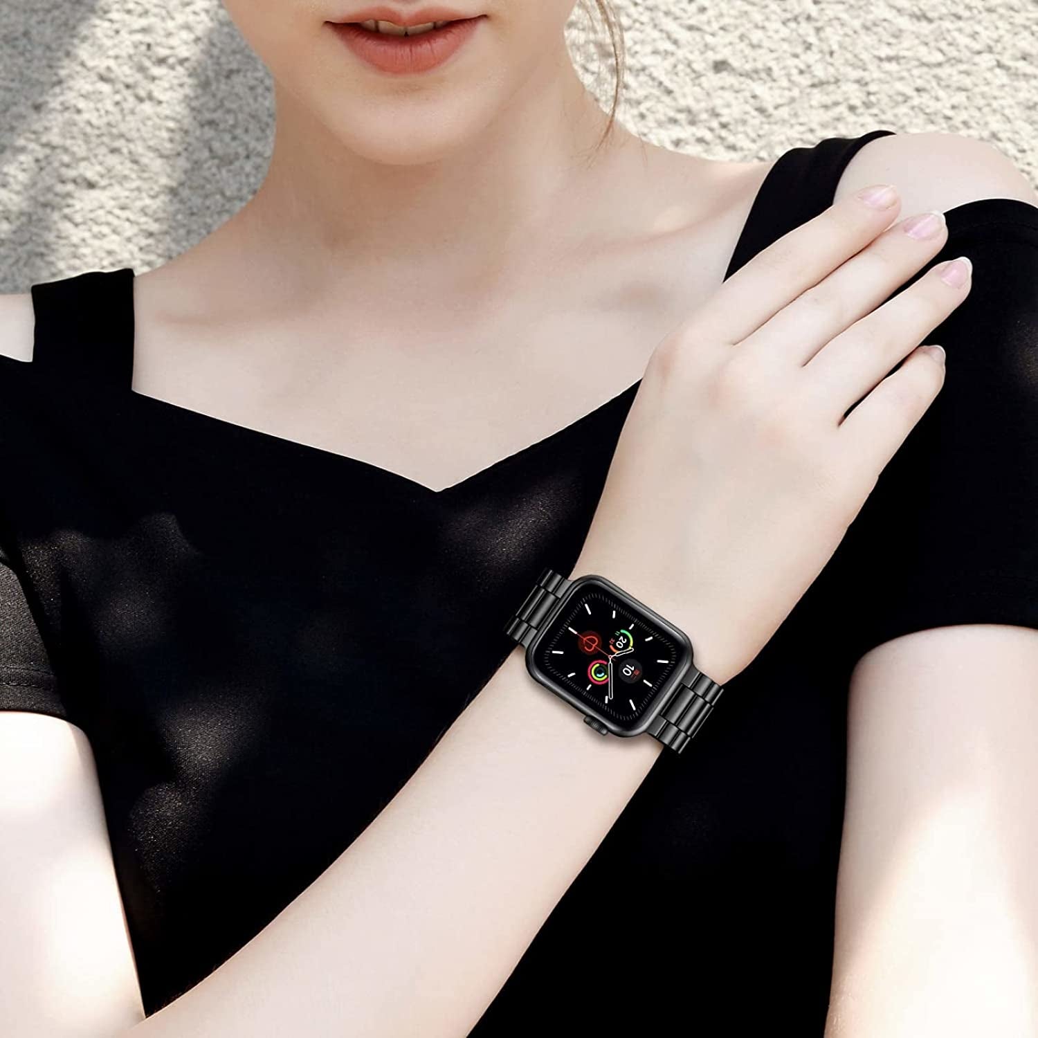 Fitlink Metal Band Compatible for Apple Watch Series 8 7 6 5 4 3 2 1 SE Apple Watch Ultra, Stainless Steel Waterproof Apple Watch Band for Apple Watch 38Mm 40Mm 41Mm 42Mm 44Mm 45Mm 49Mm for Women Men  Fitlink   