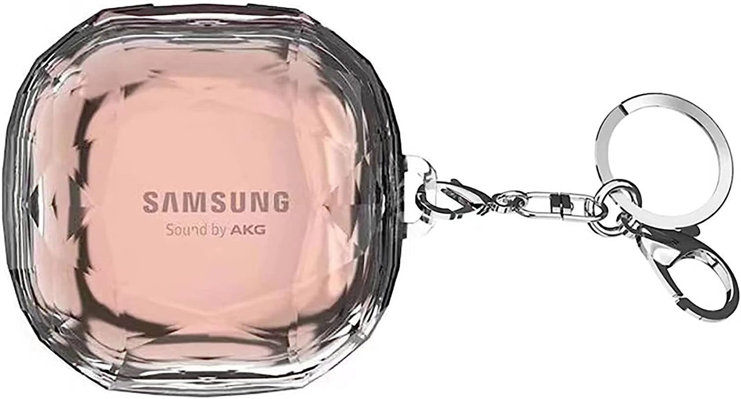 HIDAHE Samsung Galaxy Buds Live 2020 Case, Galaxy Buds Live Pro Skin 2021, Galaxy Buds Live Case, Cute Hard PC Shockproof Case Protective Cover with Keychain, Clear  HIDAHE   