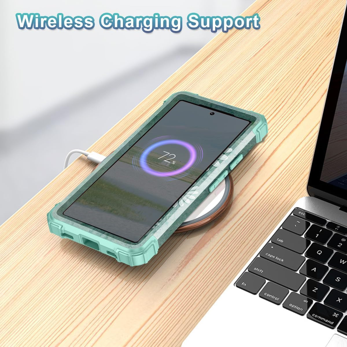 Hekodonk for Google Pixel 6 Pro Case,Heavy Duty Shockproof Protection Hard Plastic+Silicone Rubber Hybrid 3 in 1 Drop Protective Case for Google Pixel 6 Pro White Flower  Hekodonk   