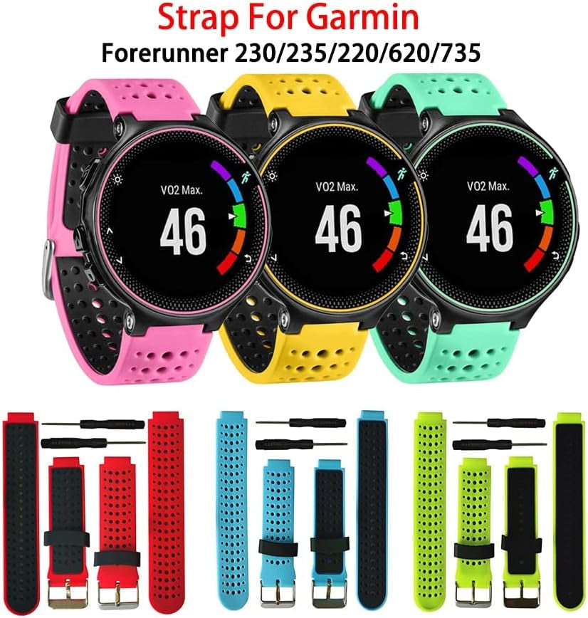 SAWIDEE Fashion Bands for Garmin Forerunner 220 Watch Band Silicone Bracelet for Forerunner 230/620/630/735XT/235 Lite Replacement Strap  SAWIDEE   